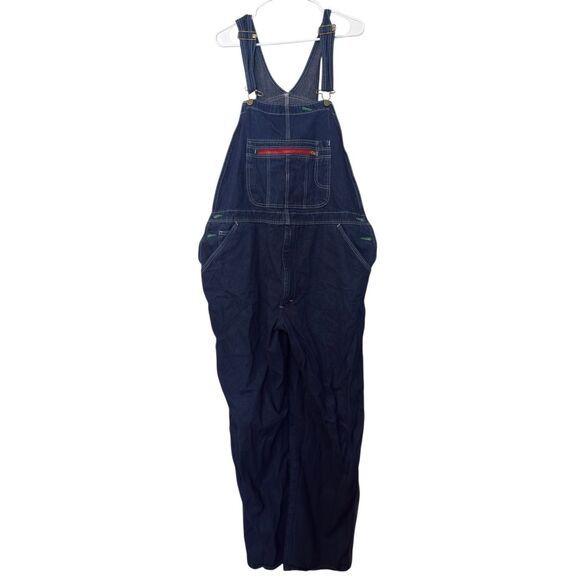 Pointer Brand Overalls Low-Back 36x32 USA Made Blue Denim Bibs Vintage Workwear - Picture 1 of 3